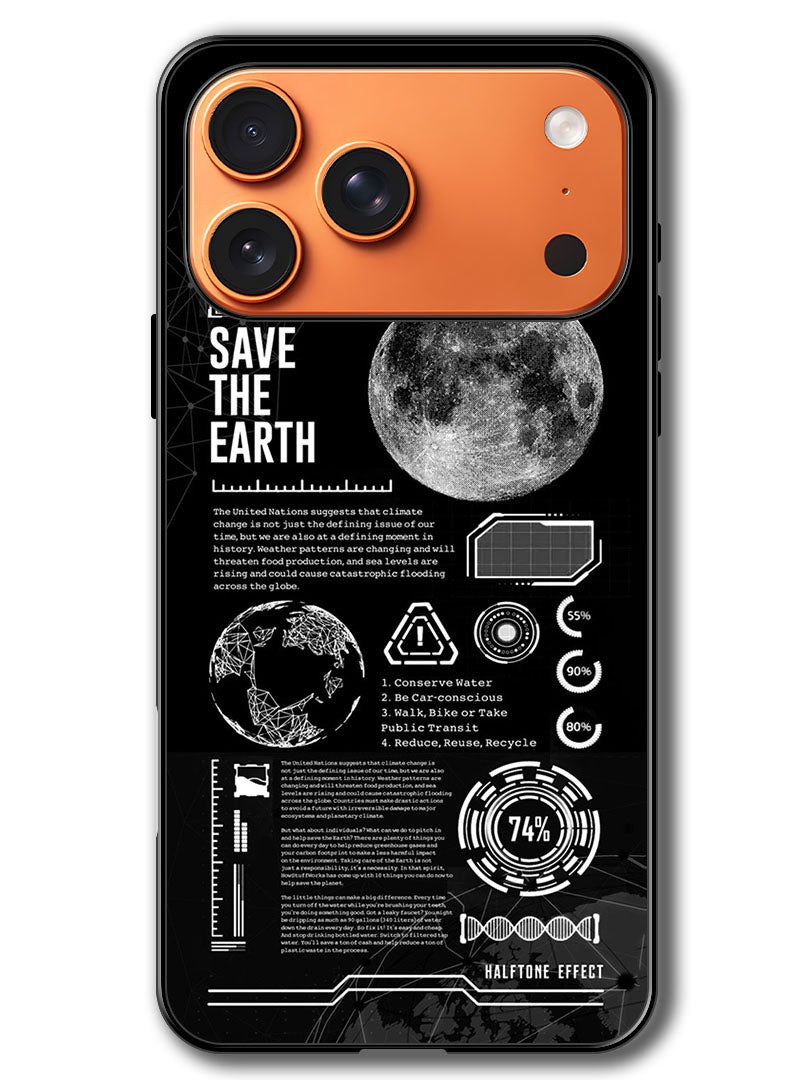 Theodor Case Compatible with Apple iPhone 17 Pro Max 6.9 Inch Protection Shockproof Bumper Cover Save The Earth - Image 1