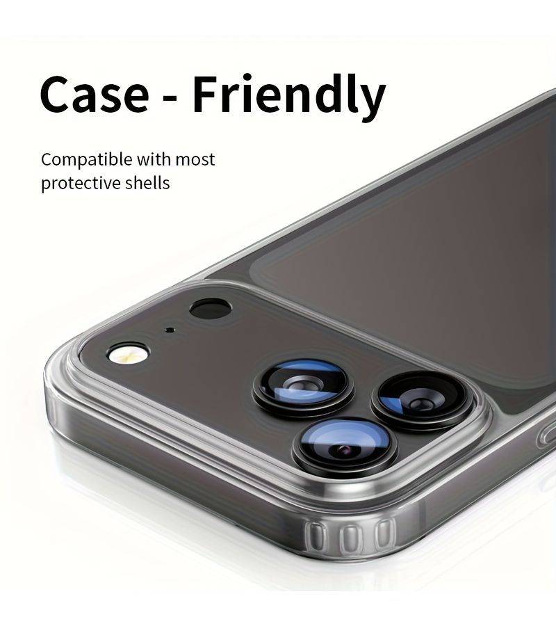 CD Pattern Lens Protector Compatible With Iphone 17 Air 9H Tempered Glass Camera Screen Protector Gray Retains Original Lens Design And Shatterproof Accessory Suitable For Phone Cases Phone Decoration And Phone Protection - Image 3