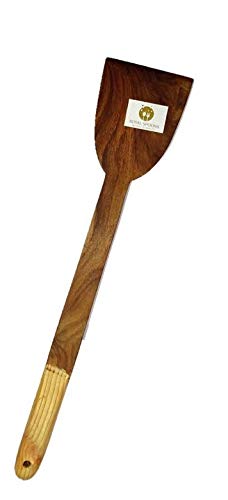 ARMAN SPOONS Believe in Quality Dosa Roti Spatula Genuine Teak Wood Cooking Spatula Ladles Wooden Spatula with Handle for Pan Nonstick 14 Inch Long - Image 1