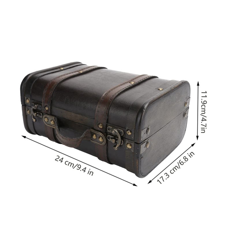 Retro Photography Suitcase Large Capacity Wooden Storage Box with Handle - Image 3