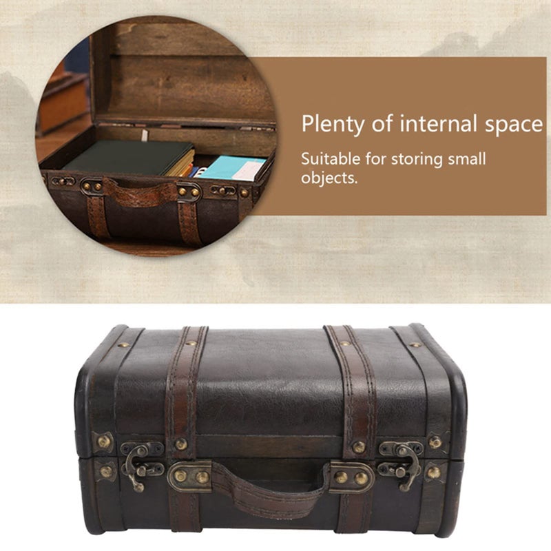 Retro Photography Suitcase Large Capacity Wooden Storage Box with Handle - Image 4