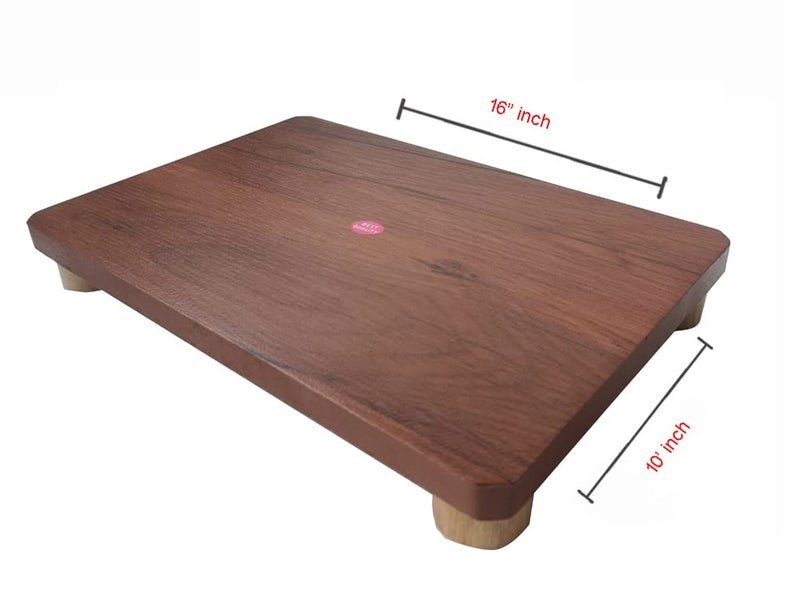 Vinod Handicraft Vinod Handicraft Palagai Pooja Chowki Teak Colour 10 x 16 x 3  - Image 2