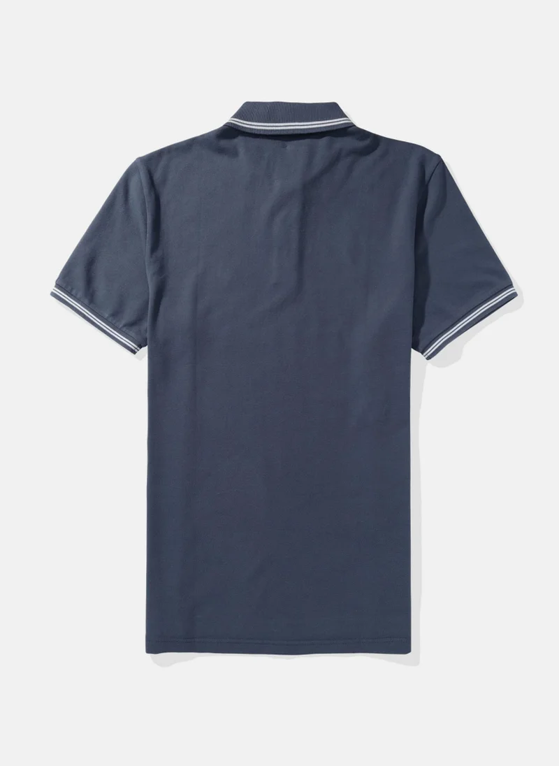 امريكان ايجل Collar Line Logo Detail Short Sleeve Polo Shirt