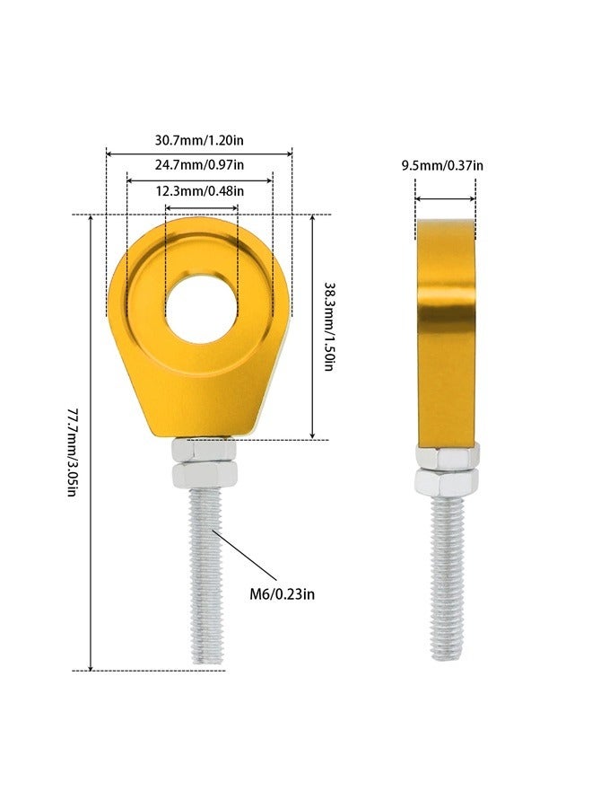 2pcs 12mm Chain Tensioner Adjusters, Rear Wheel Axle Block Chain Adjustment Tool Fit for  50 70 Bike Scooter - Image 2