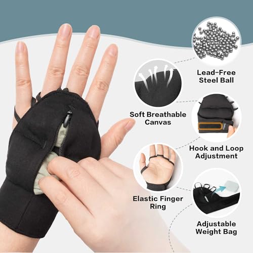 Bottle Pouch Weighted Gloves for Tremors-Adjustable Hand Gloves Stability Aid for Parkinson's Hand Tremors, Enhanced Grip & Writing Support for Elderly - Image 5