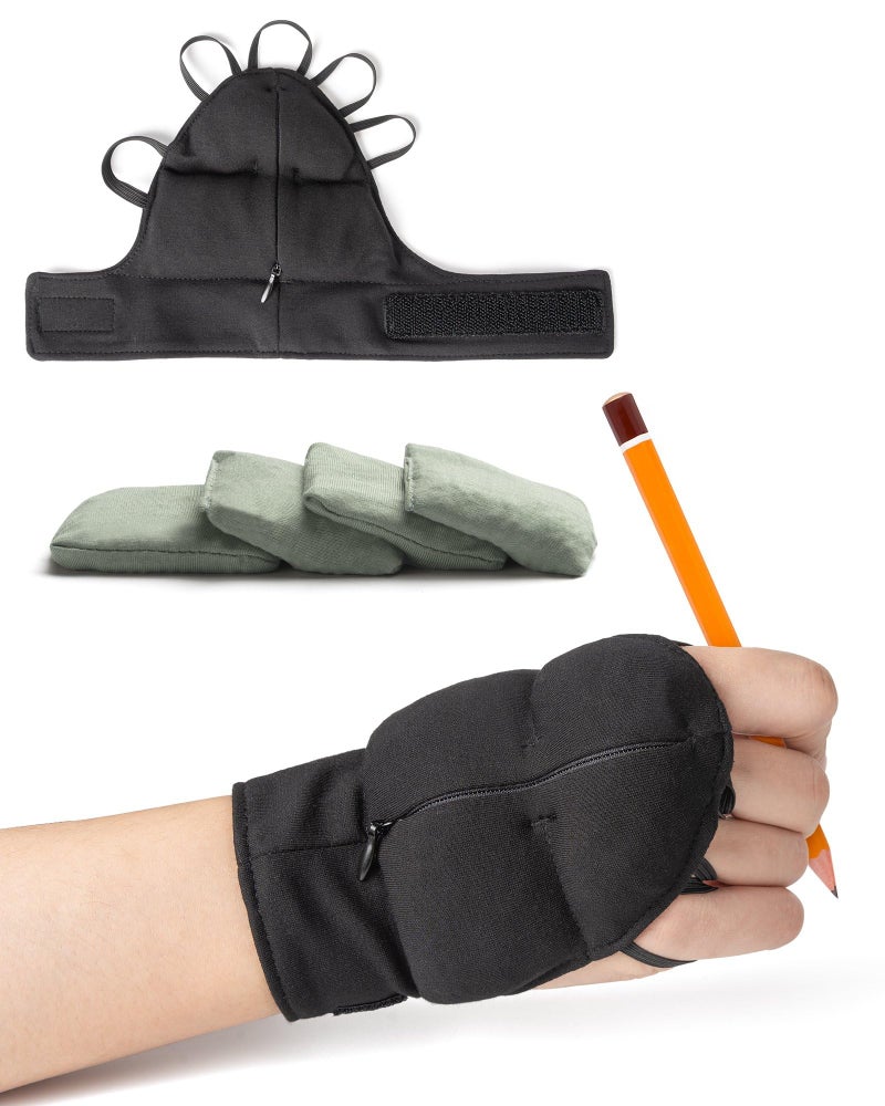 Bottle Pouch Weighted Gloves for Tremors-Adjustable Hand Gloves Stability Aid for Parkinson's Hand Tremors, Enhanced Grip & Writing Support for Elderly - Image 1
