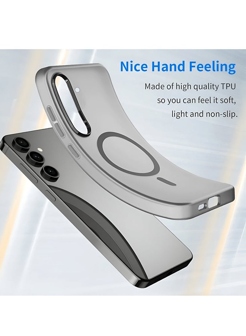 Wtech Samsung Galaxy A36 5G 2025 / Samsung Galaxy A56 5G 2025 Syndee Series Hybrid Translucent Magsafe with Magnetic Charging Raised Camera Lips Elegant Look Case Cover - Grey - Image 3