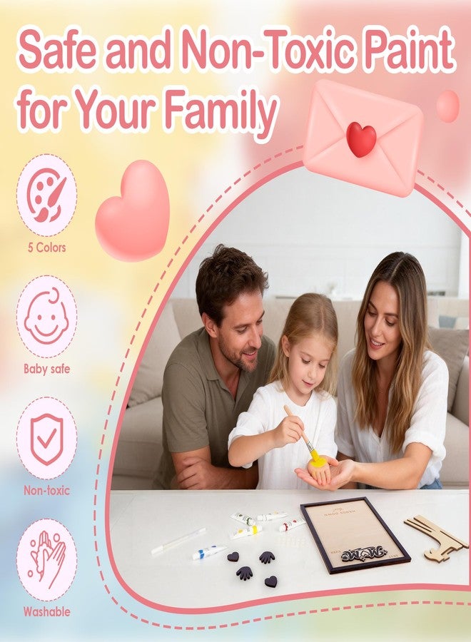 Sortnic Mothers Day Gifts from Kids, DIY Handprint Craft Kit with 5 Non-Toxic Paint, Wooden Family Keepsake Frame with Kids Names, Hands Down Best Mom Ever Sign, Mothers Day Gift from Son Daughter - Image 2