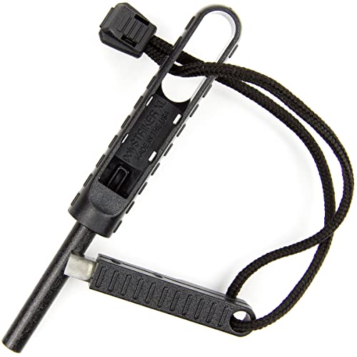 EXOTAC - polySTRIKER XL Ferrocerium Fire Starter with Snap-in Striker for Emergency Campfires and Hiking Survival Supplies (Black/Black) - Image 3