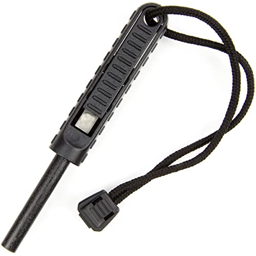 EXOTAC - polySTRIKER XL Ferrocerium Fire Starter with Snap-in Striker for Emergency Campfires and Hiking Survival Supplies (Black/Black) - Image 2