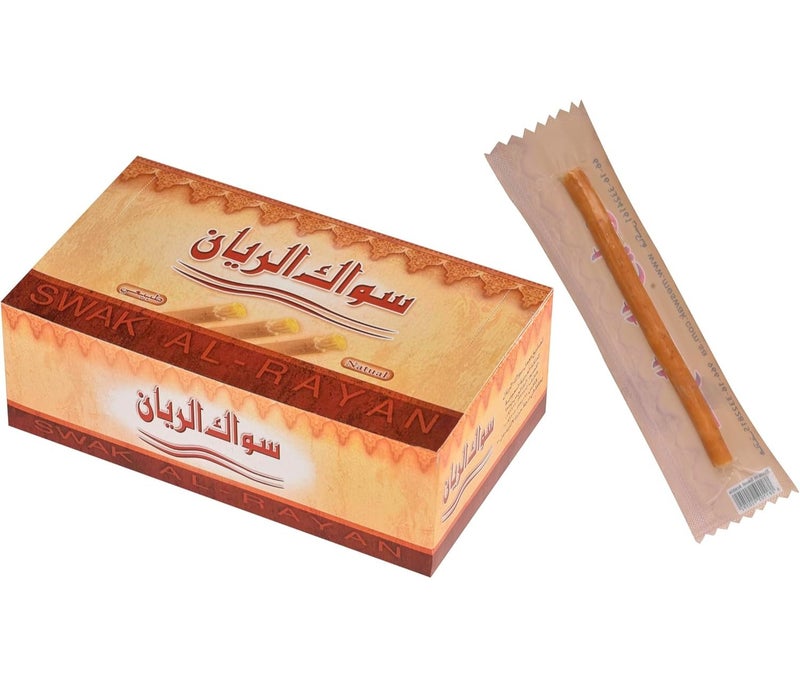 Al Rayyan Miswak, a pack containing 12 miswak sticks.