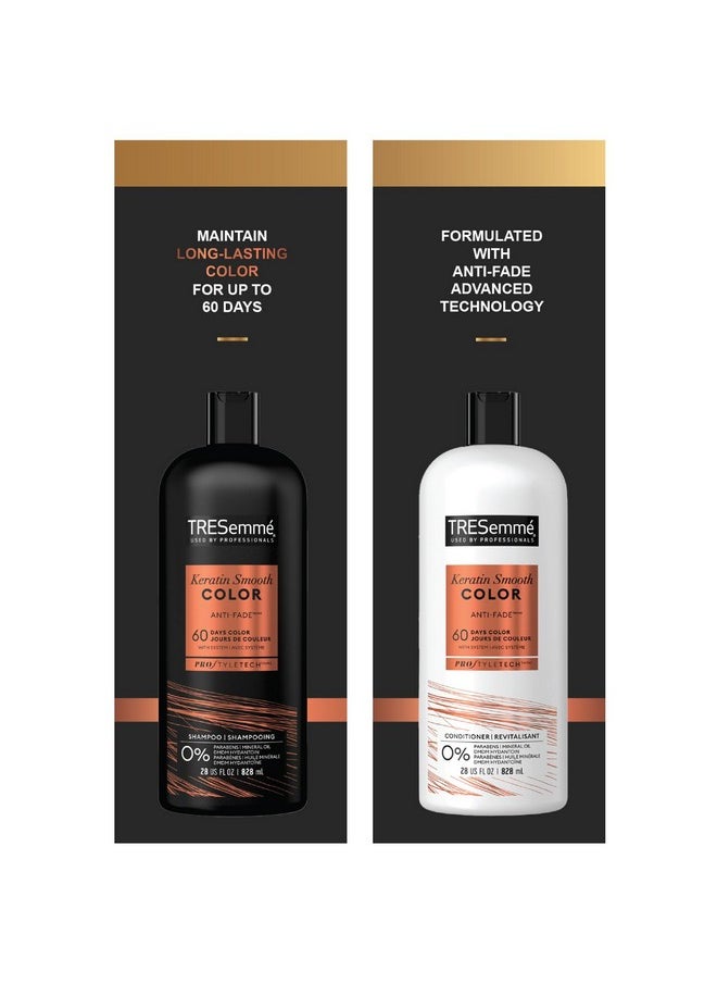 TRESemmé TRESemmé Shampoo and Conditioner, Keratin Smooth Color - Anti-Fade, Anti-Frizz Hair Products for Color-Treated Hair, 28 Oz Ea  - Image 3