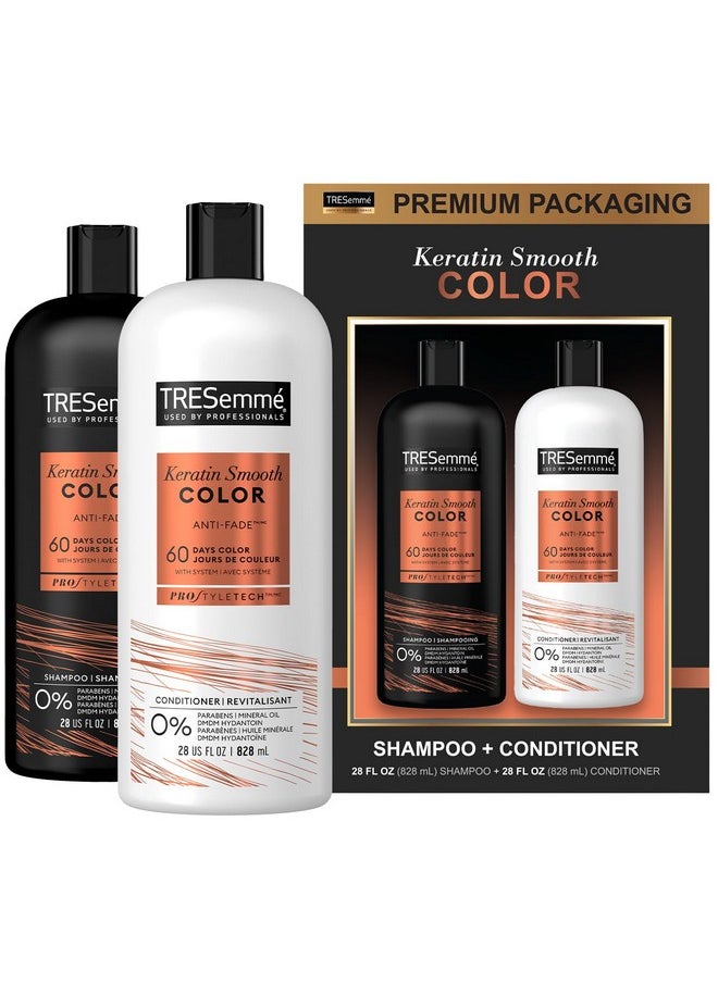 TRESemmé TRESemmé Shampoo and Conditioner, Keratin Smooth Color - Anti-Fade, Anti-Frizz Hair Products for Color-Treated Hair, 28 Oz Ea  - Image 2