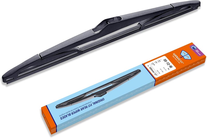 WOWIPER 12 inch (12-M) Silicone Rear Wiper Blade Replacement for Ford Focus 2018-2012 Fiesta 2018-2011 /For Saab 9-3 2011-2006 9-5 2009-2006 Back Windshield Wiper For My Car - Image 1
