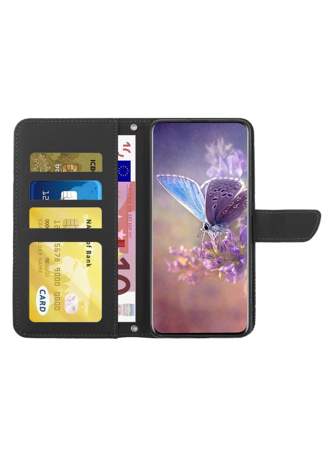 اس-توب جراب لهاتف LG K42 مصنوع من الجلد المنقوش بنقشة زهور الفاوانيا والفراشات - Image 3