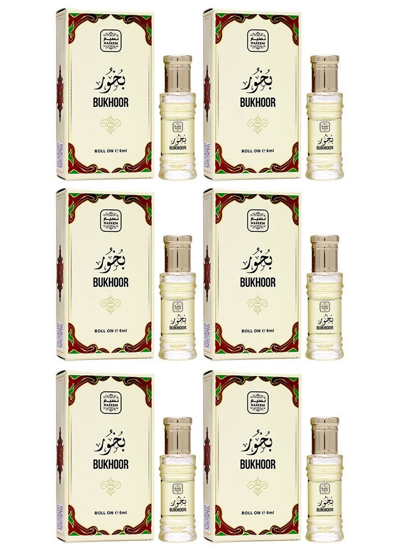 زيت عطر بخور رول أون للرجال والنساء - 6 مل (عبوة من 6)
