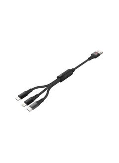 SWISS MILITARY 3-in-1 Multi Fast Charging Cable (6FT/2M): Original 5A, Lightning/Type C/Micro, Compatible with iPhone/Huawei/Samsung/OPPO/VIVO/Xiaomi/Honor, 5Amps – Black  - Image 1