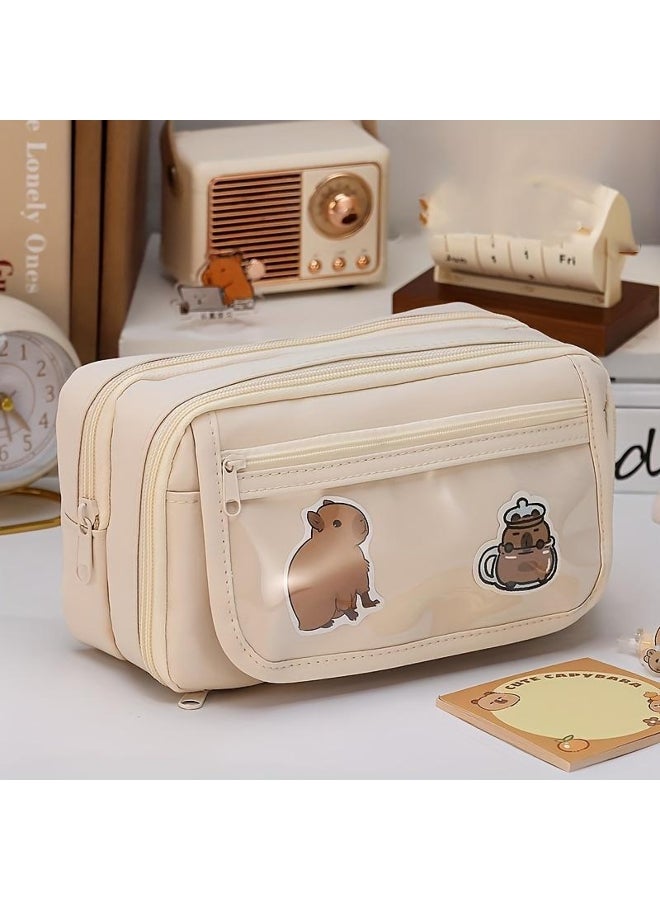 Chic 9-Layer Canvas Pencil Case - Spacious  Stylish Student Organizer Durable Stationery Box For Women Cute Pencil Case School Supplies Aesthetic