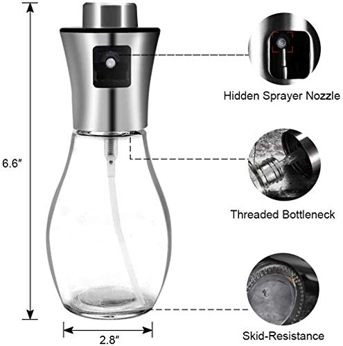 SUVASINI Glass, Alloy Steel Olive Oil Bottle, 200 ml, 1 Piece, Multicolour - Image 5
