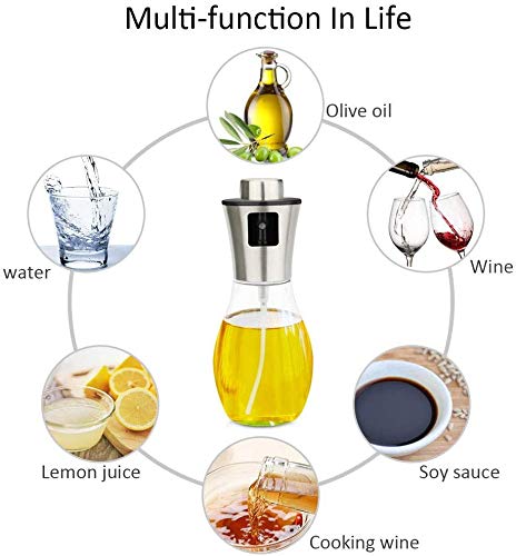 SUVASINI Glass, Alloy Steel Olive Oil Bottle, 200 ml, 1 Piece, Multicolour - Image 4