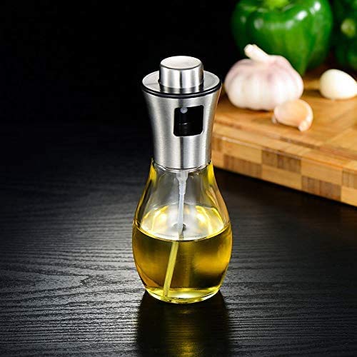 SUVASINI Glass, Alloy Steel Olive Oil Bottle, 200 ml, 1 Piece, Multicolour - Image 2