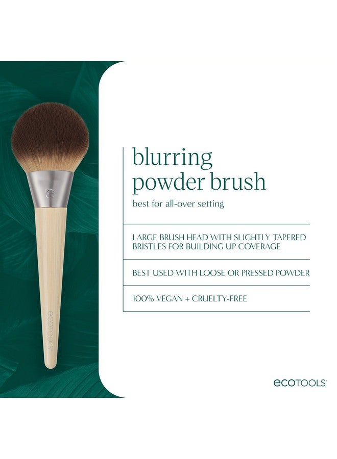 EcoTools Blurring Powder Makeup Brush, For Loose & Pressed Powder, Large Makeup Brush For All-Over Application, Fluffy, Synthetic Bristles, Eco Friendly, Cruelty-Free, & Vegan, 1 Count - Image 3