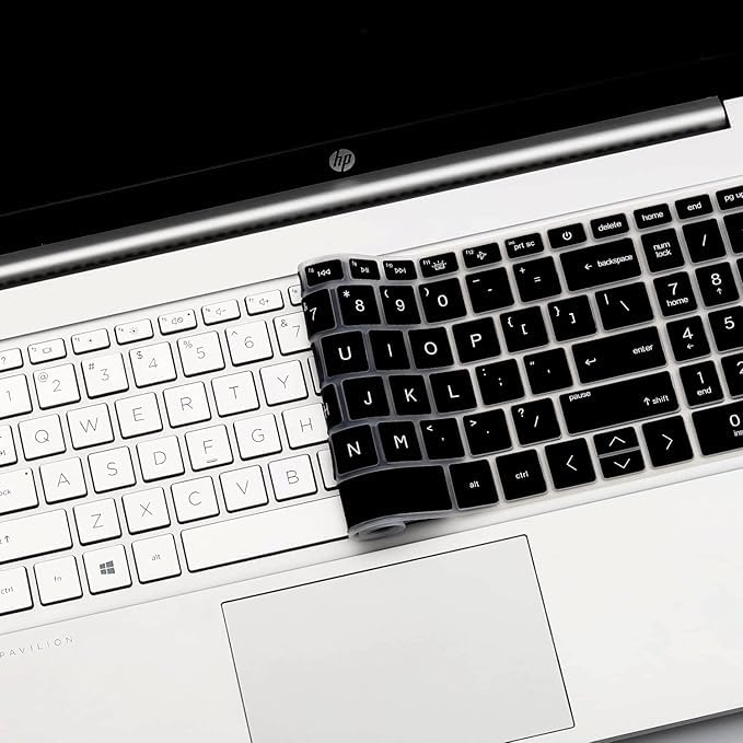 Oaky غطاء جلد لوحة المفاتيح لجهاز HP Pavilion بحجم 15.6 بوصة 15-eh 15-eg 15-er 15-fd 15-fc وسلسلة HP Pavilion بحجم 16 بوصة 16-ab 16-af 16-ag - سيليكون أسود - Image 4