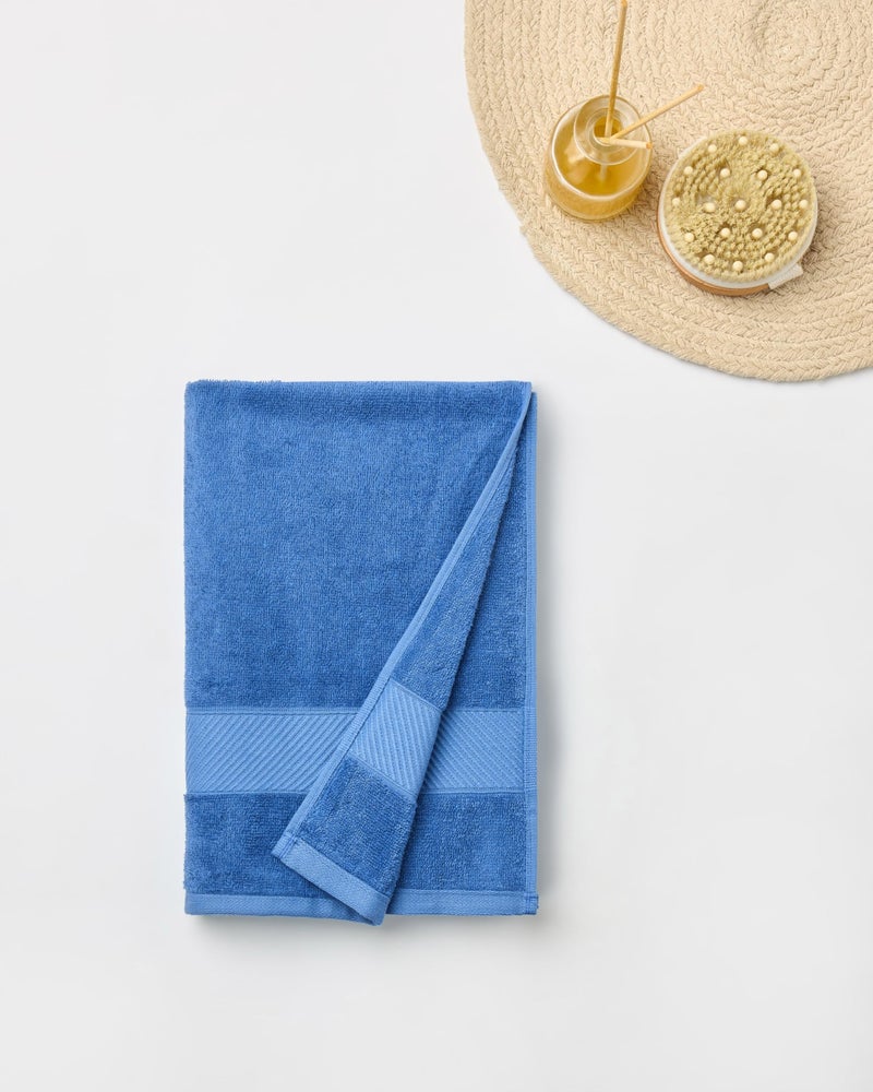 Himêya Himeya Towels for Bath Large Size | Bamboo Cotton Towels for Bath | Towel 1Pcs | 400 GSM | 70 x 140 cm | Ocean Blue | Bath Towels for Men, Women & Kids | Gym Towel | Perfect for Everyday Use - Image 4