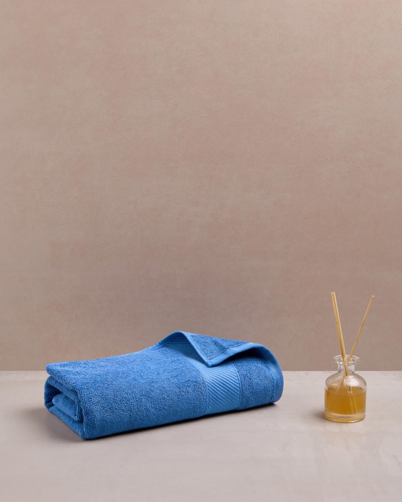 Himêya Himeya Towels for Bath Large Size | Bamboo Cotton Towels for Bath | Towel 1Pcs | 400 GSM | 70 x 140 cm | Ocean Blue | Bath Towels for Men, Women & Kids | Gym Towel | Perfect for Everyday Use - Image 2
