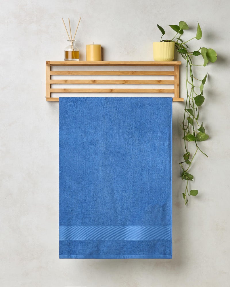 Himêya Himeya Towels for Bath Large Size | Bamboo Cotton Towels for Bath | Towel 1Pcs | 400 GSM | 70 x 140 cm | Ocean Blue | Bath Towels for Men, Women & Kids | Gym Towel | Perfect for Everyday Use - Image 1