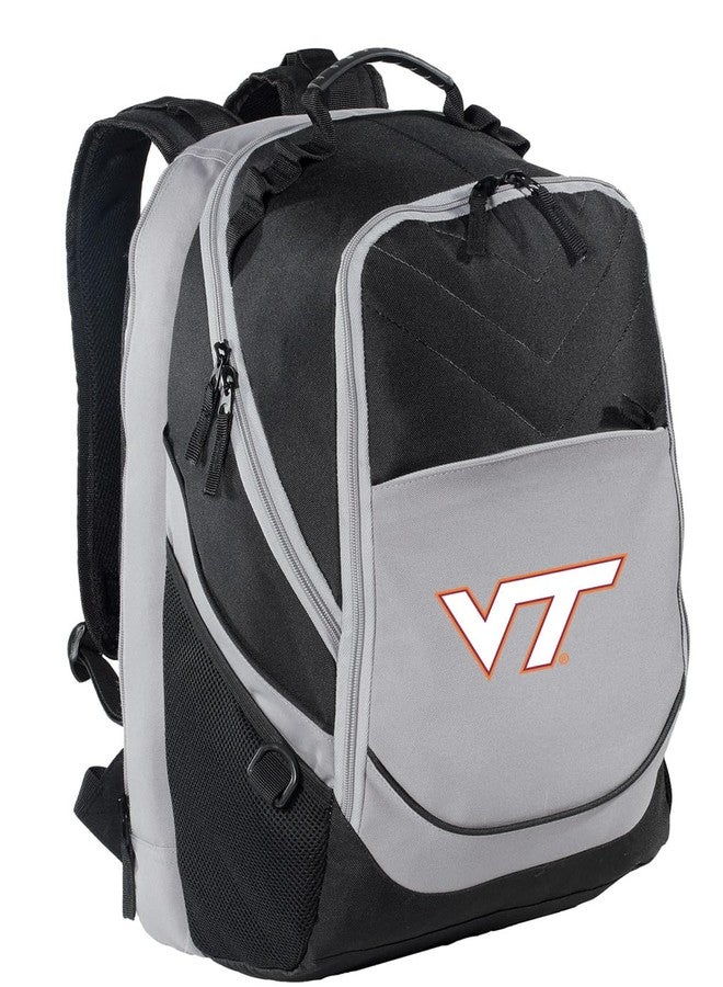 Broad Bay Virginia Tech Backpack Official Virginia Tech Laptop Computer Bag (Black & Gray) - Image 1