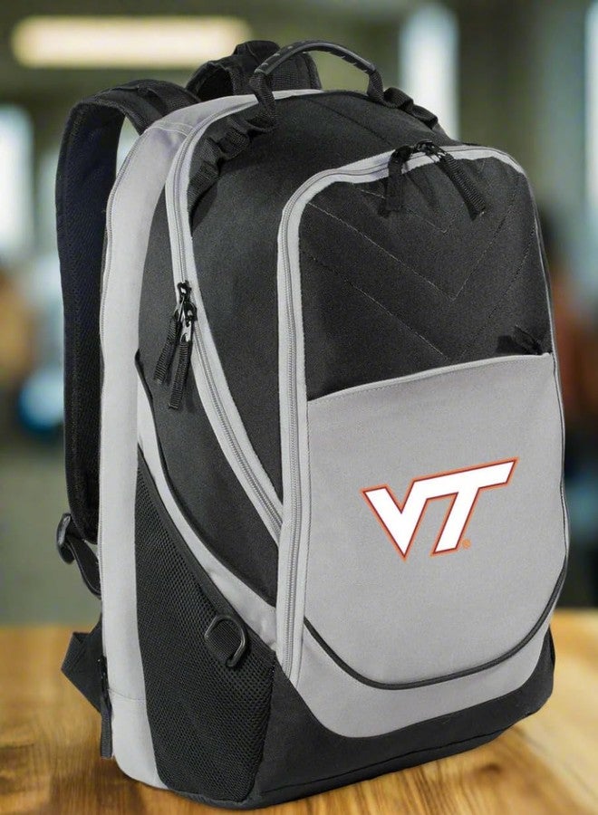Broad Bay Virginia Tech Backpack Official Virginia Tech Laptop Computer Bag (Black & Gray) - Image 3