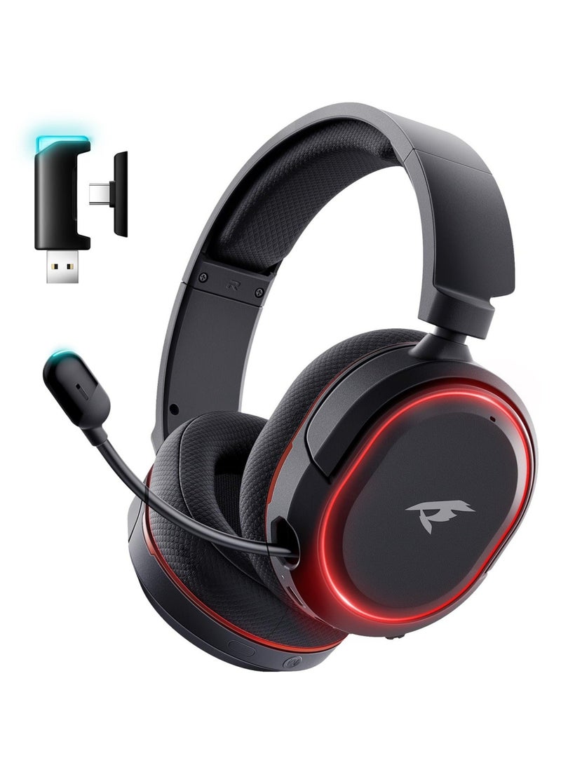 Picun Wireless Gaming Headset, 7.1 Surround Sound,2.4GHz USB Gaming Headphones Bluetooth ENC Noise Canceling Mic, Bluetooth Headset for PC PS5 PS4 Mac Switch - Image 1
