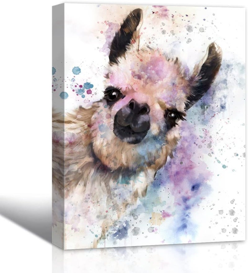 C8BUSIS Cute Alpaca Portrait Wall Art Canvas Prints - Image 1