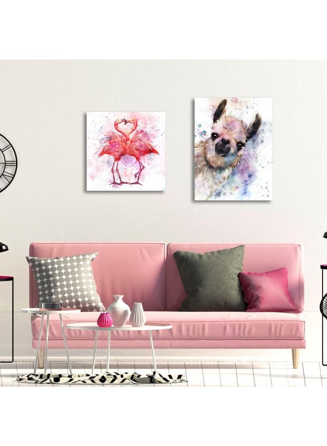 C8BUSIS Cute Alpaca Portrait Wall Art Canvas Prints - Image 3