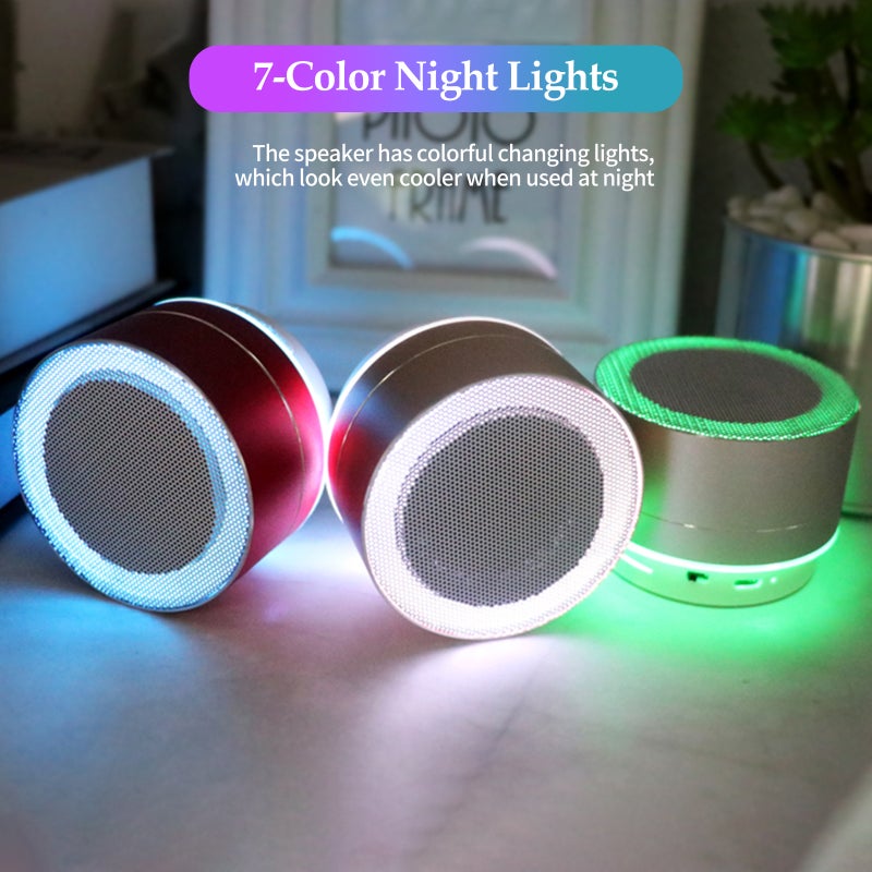 Mini BT Speaker With 7-Color Lights Small Wireless Speaker Portable USB Rechargeable Speaker for Travel Outdoors Home Office - Image 3