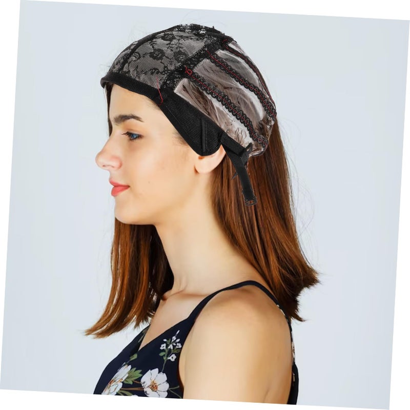 2pcs Black Wig Cap Elastic Mesh Net Hat For Easy Wig Making And Costume Party - Image 3