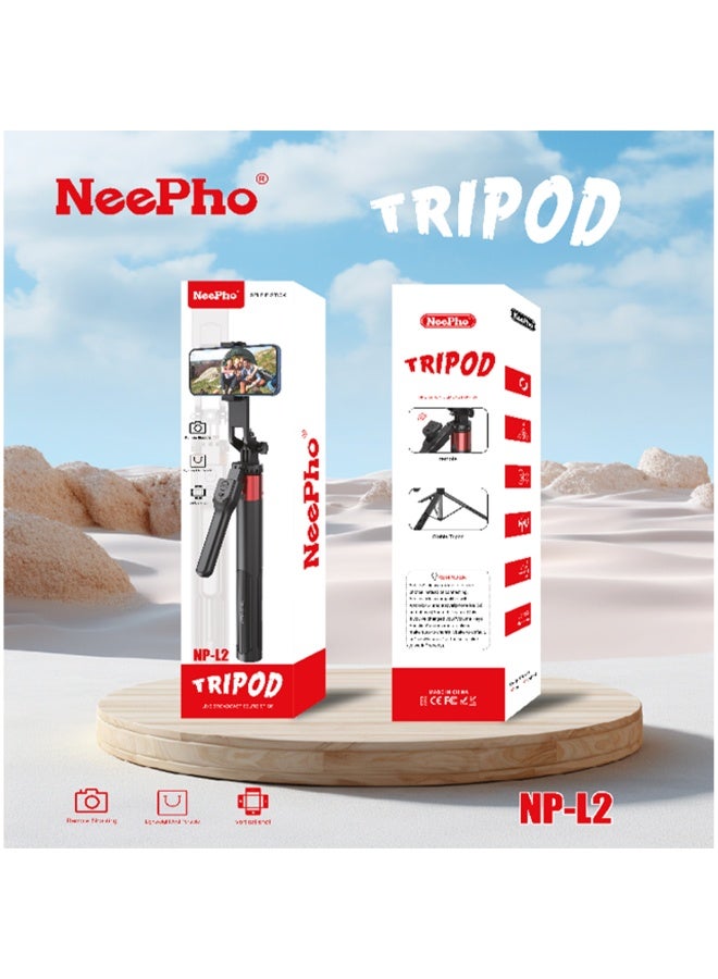 NeePho Professional Selfie Stick NP-L2, Flexible Design with Tripod, 360° Rotating Ball Head, 3-Axis Vibration Absorption, Extendable up to 1.67m, Lightweight (32cm when folded), Equipped with a Stable Phone Holder and Bluetooth Remote with Battery, Compatible with Phones, Cameras and DSLRs - Ideal for Travel, Vlogging, Still Photography and Selfies with High Definition and Quality in Every Shot  - Image 4