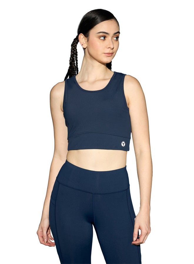 تكنوسبورت حمالة صدر رياضية مبطنة باللون الكحلي - Image 1