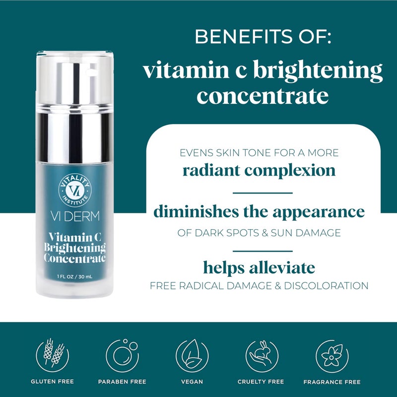 VI Derm Vitamin C Brightening Concentrate â€“ Age-Defying Face Formula with 10% THD Ascorbate, Support for Dark Spots, Uneven Skin Tone, Hyperpigmentation, Fine Lines and Dullness â€“ 1 Fl Oz / 30 mL - Image 2
