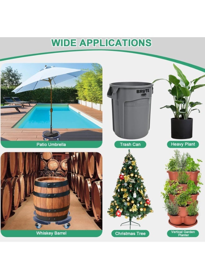 NANAO Plant Caddy with Wheels, 15-22" Adjustable Plant Stand with Wheels Heavy Duty, Rolling Plant Stand, Plant Cart for Outdoor Planters, Plant Pots, Trash Can Dolly, Garden Pot Mover - Image 4