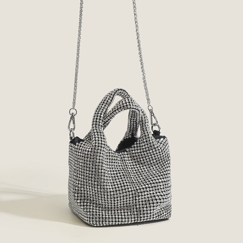 Dawang Full Diamond Bag For Women Trendy Fashion Rhinestone Bucket Bag Rhinestone Chain Bag Handheld Crossbody Bag - Image 2