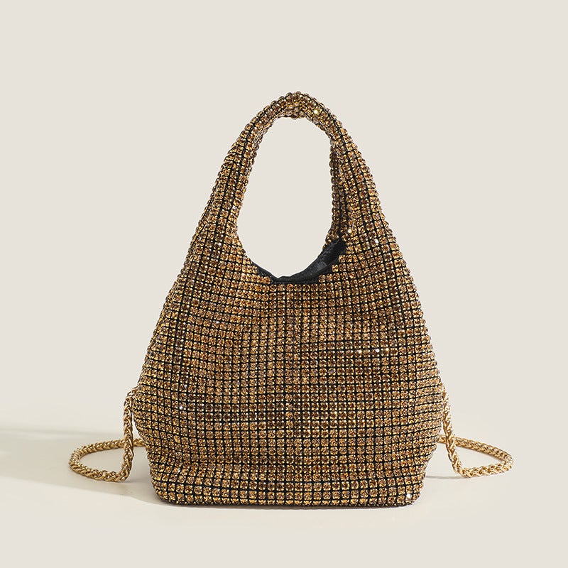Dawang Full Diamond Bag For Women Trendy Fashion Rhinestone Bucket Bag Rhinestone Chain Bag Handheld Crossbody Bag - Image 3