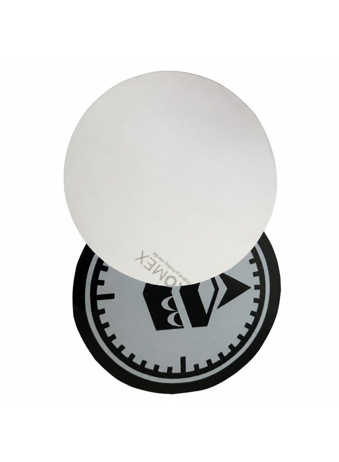 Qibla Direction Sign Sticker with Makkah Sharif Image, Black & White | Digital Printing Media, 1 mm Thickness, Multi-Surface Use, Circular Design, Removable Backing - Image 1