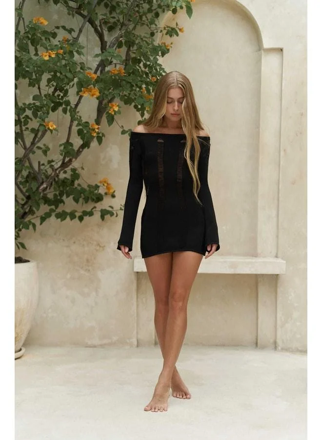 Bohemai Tatum Black Lace Dress