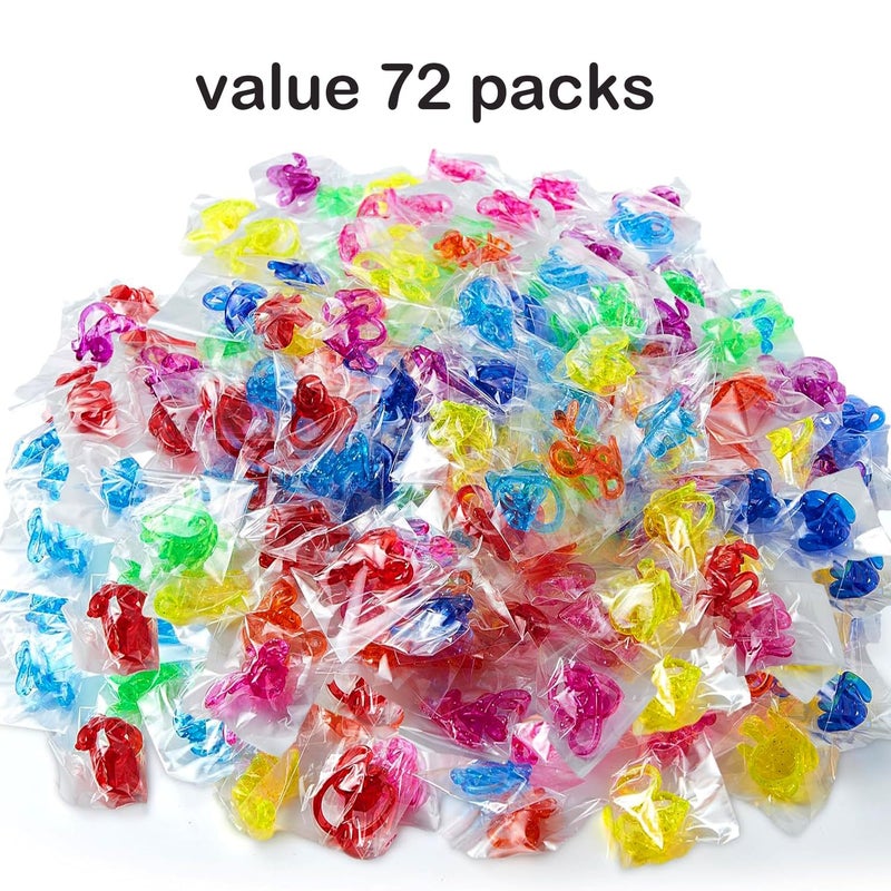 Adorox 72 Pieces Vinyl Glitter Sticky Hands Party Favor Birthday Gifts Toys Goodies (1 1/4" Long) - Image 5