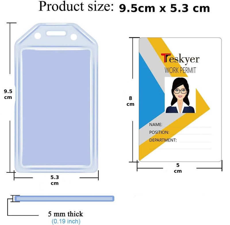 NSSP Soft Plastic ID Card Badge Holder/Multiple Card, Access Card Transparent Vertical ID Card Holder - for School Office Purpose, Pack of 25 - Image 2