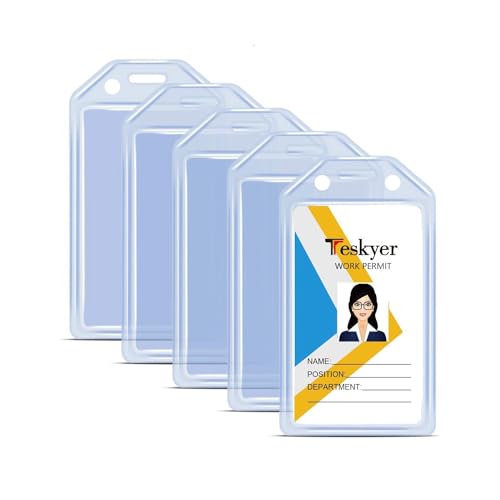 NSSP Soft Plastic ID Card Badge Holder/Multiple Card, Access Card Transparent Vertical ID Card Holder - for School Office Purpose, Pack of 25 - Image 1