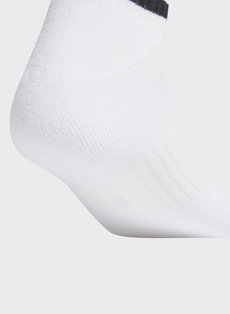 adidas طقم جوارب مبطنة مزين بـ 3 خطوط مكون من 3 أزواج