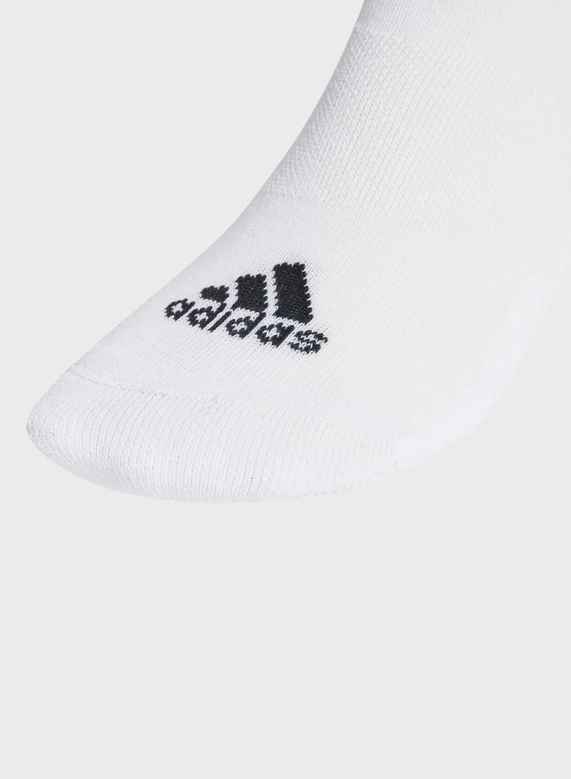 adidas طقم جوارب مبطنة مزين بـ 3 خطوط مكون من 3 أزواج
